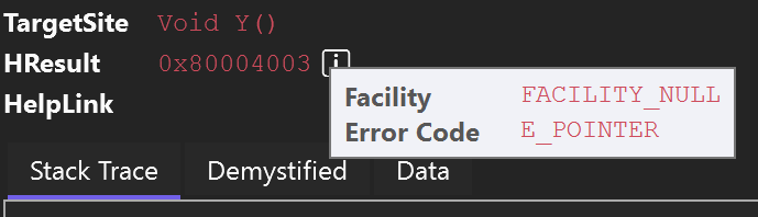Show parsed HResult